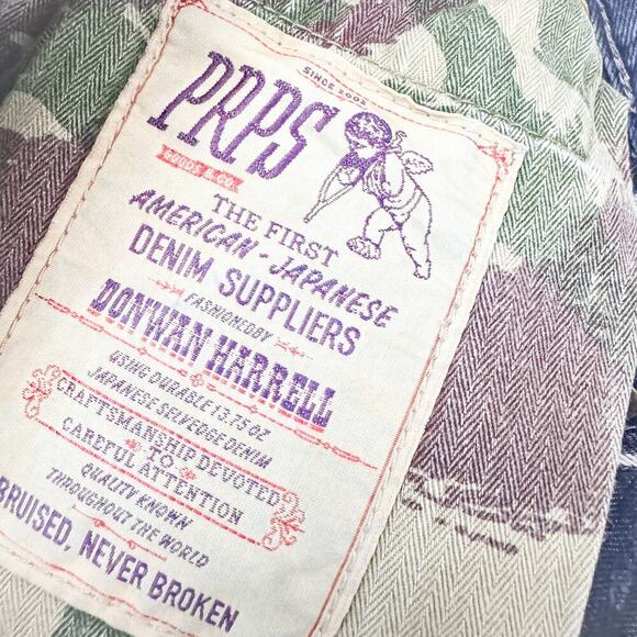 PRPS Men's Distressed Denim Jeans Japanese Salvage E65P76BX Size 31 - Picture 6 of 7